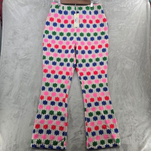 Never Fully Dressed Women 8 Multi Flower Trouser Pink Blue Embroidered Flare - Picture 2 of 12